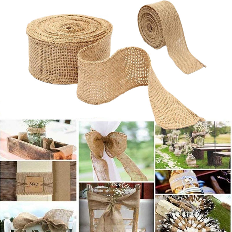 Wedding Supply Rentals - Cintas de arpillera de Yute Natural