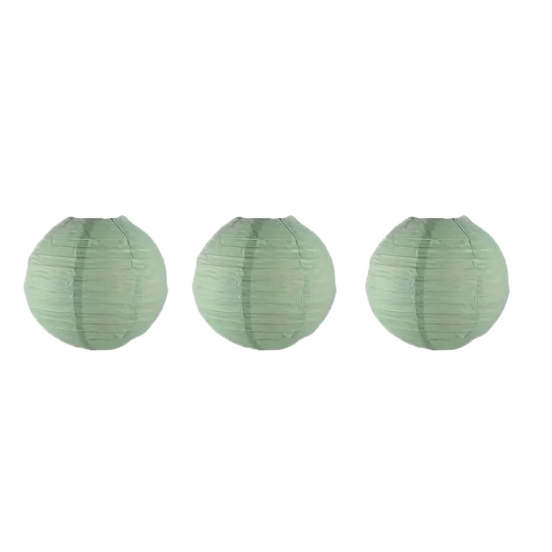 Wedding Event Supply - 3 faroles redondos de papel verde