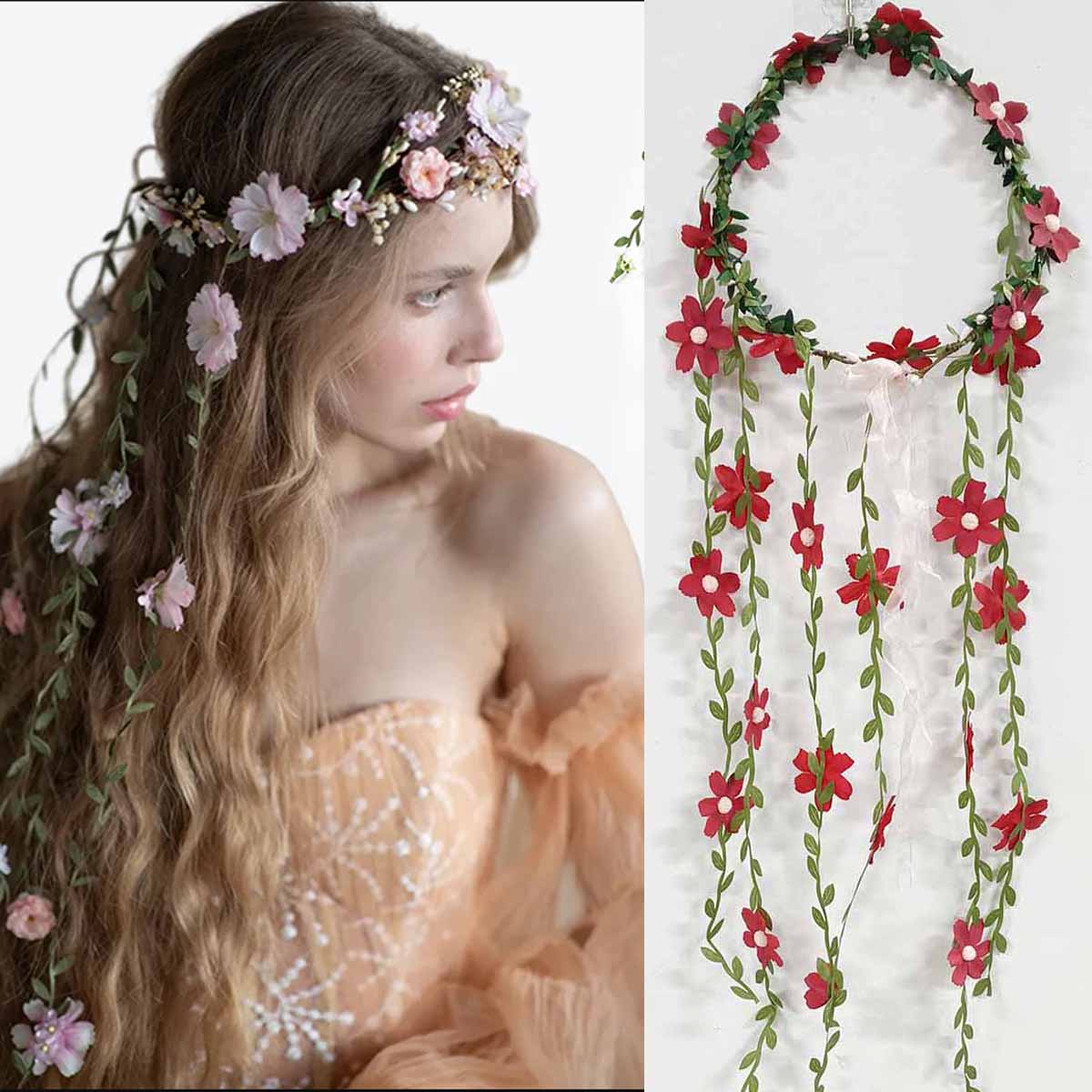 Wedding Arch Flower - Diadema con corona de enredaderas y