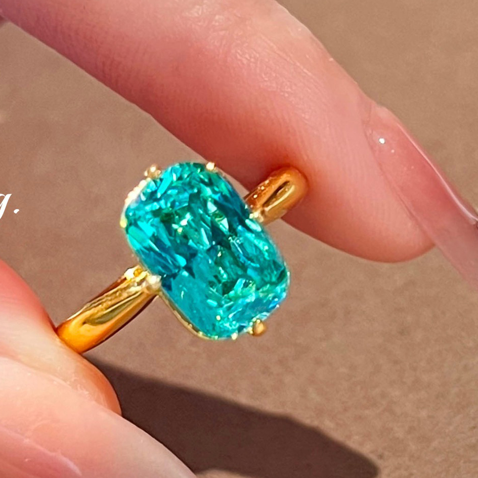 Ring Bearer Pillow - Anillo de diamante azul Parairaibah con