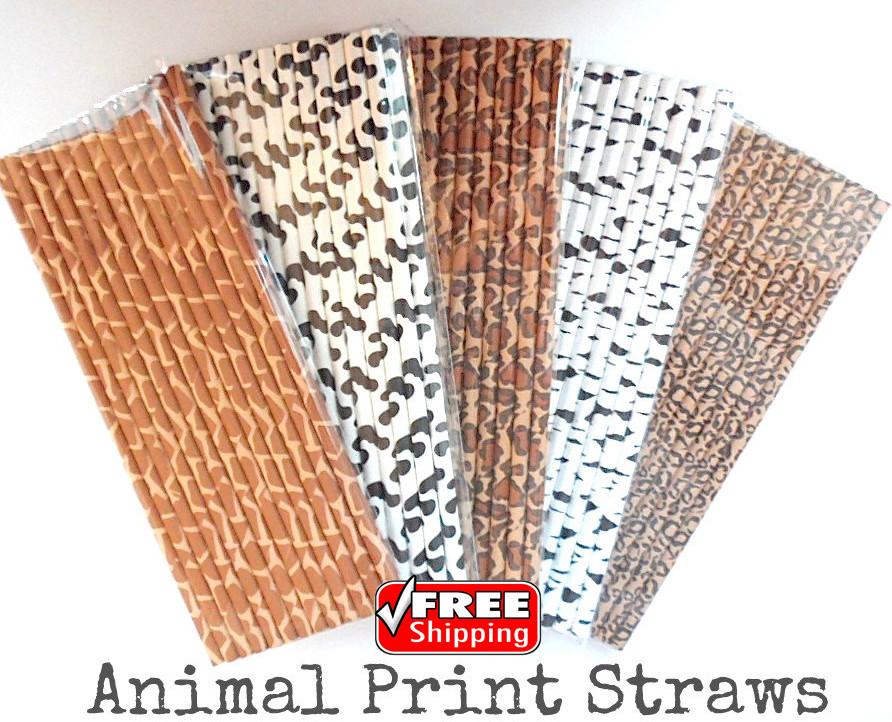 Wedding Zoo - Pick Styles-pajitas de papel con estampado