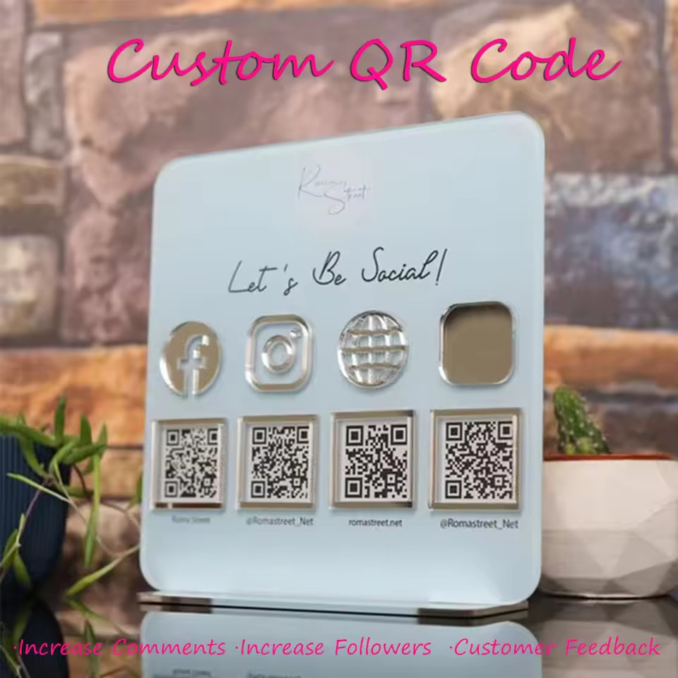 Wedding Solution - Letrero acrílico con código QR personalizado,
