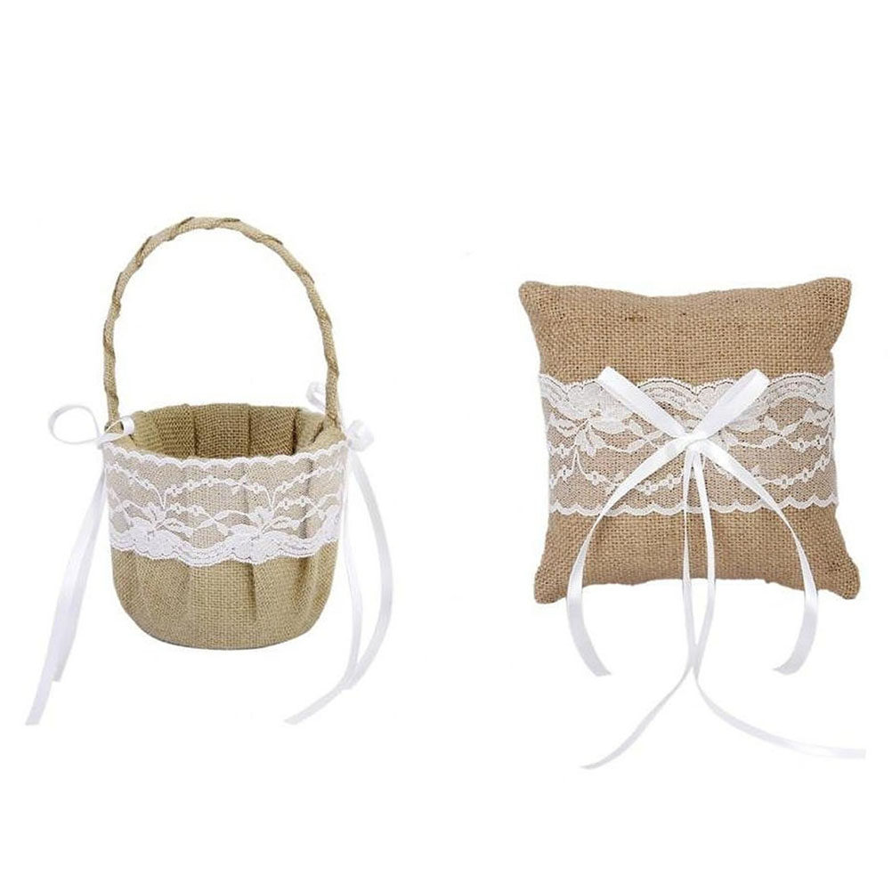 Ring Bearer Pillow - Juego de 6 Cojines de Yute