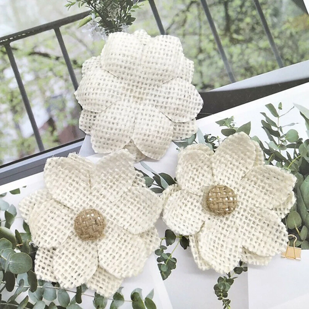 10 Uds. De flores de arpillera - Wedding Supply Rentals reseña y precio