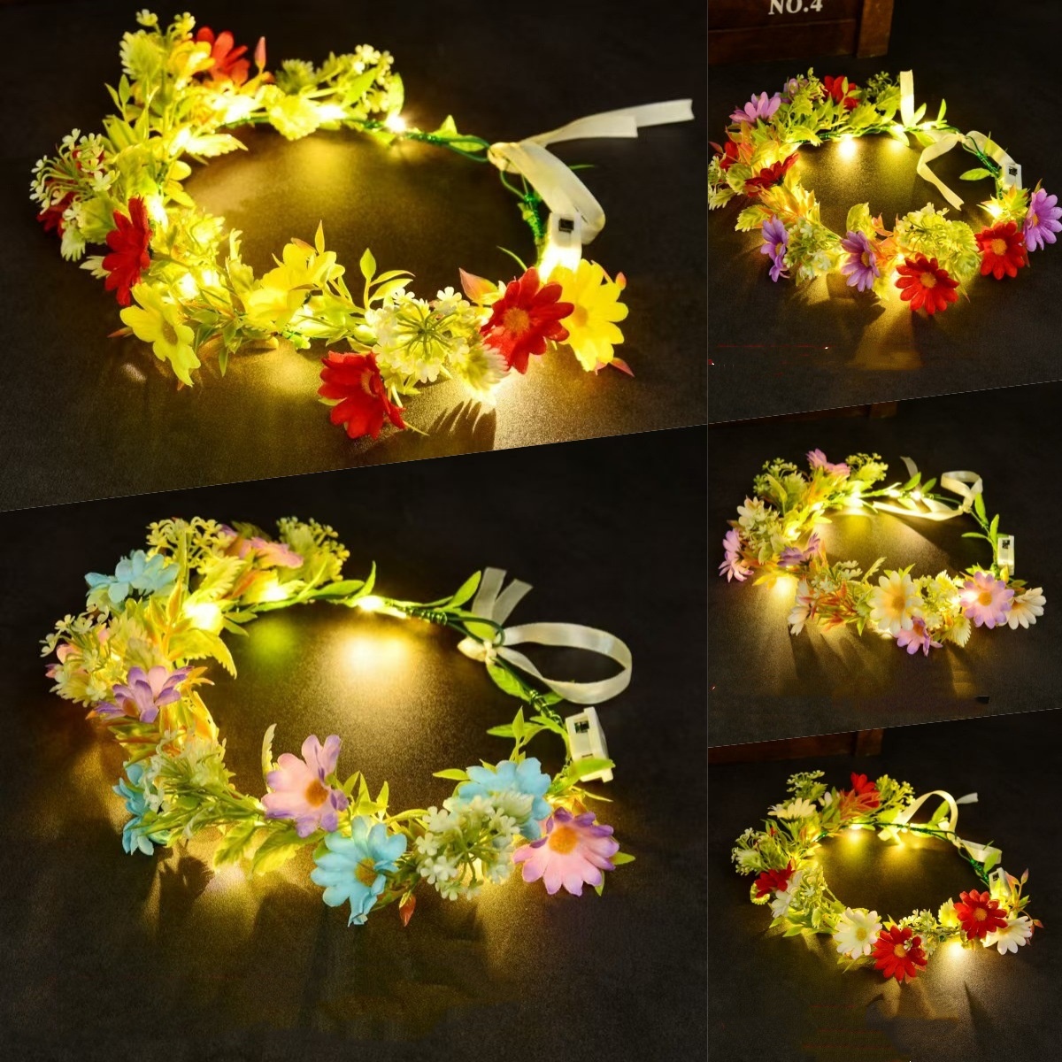 Corona de flores con luz LED,  - Wedding Arch Flower reseña y precio