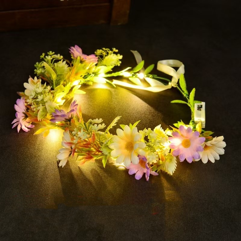 Corona de flores con luz LED,  - Wedding Arch Flower reseña y precio