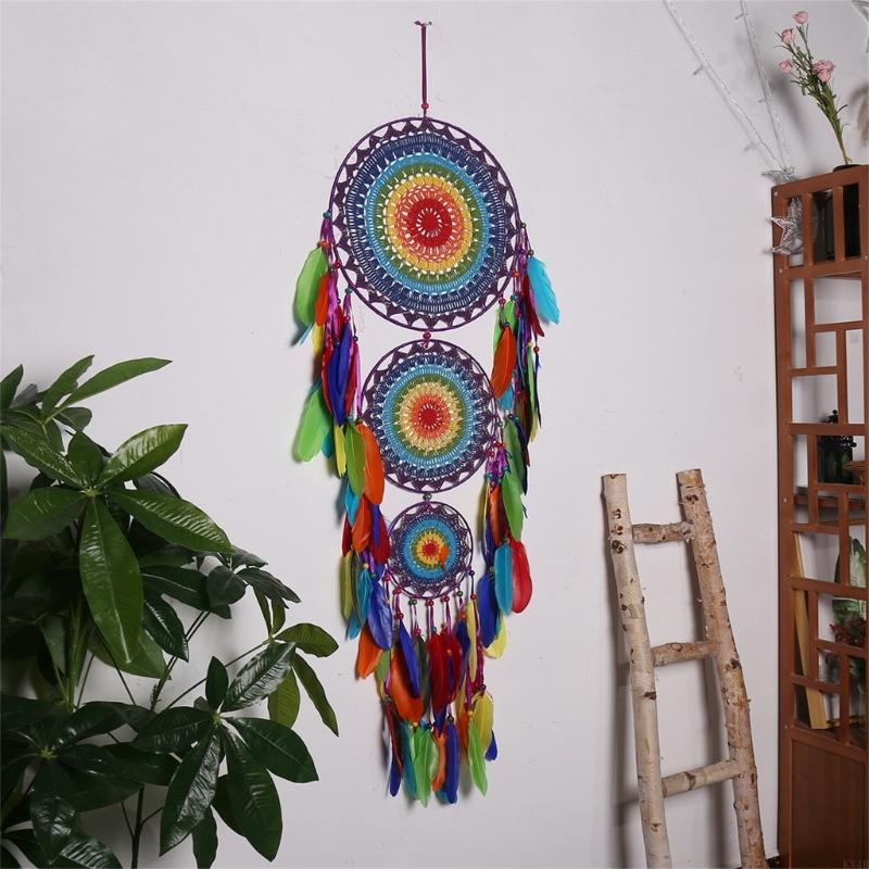 Atrapasueños de plumas de tres - Indian Wedding Supply reseña y precio