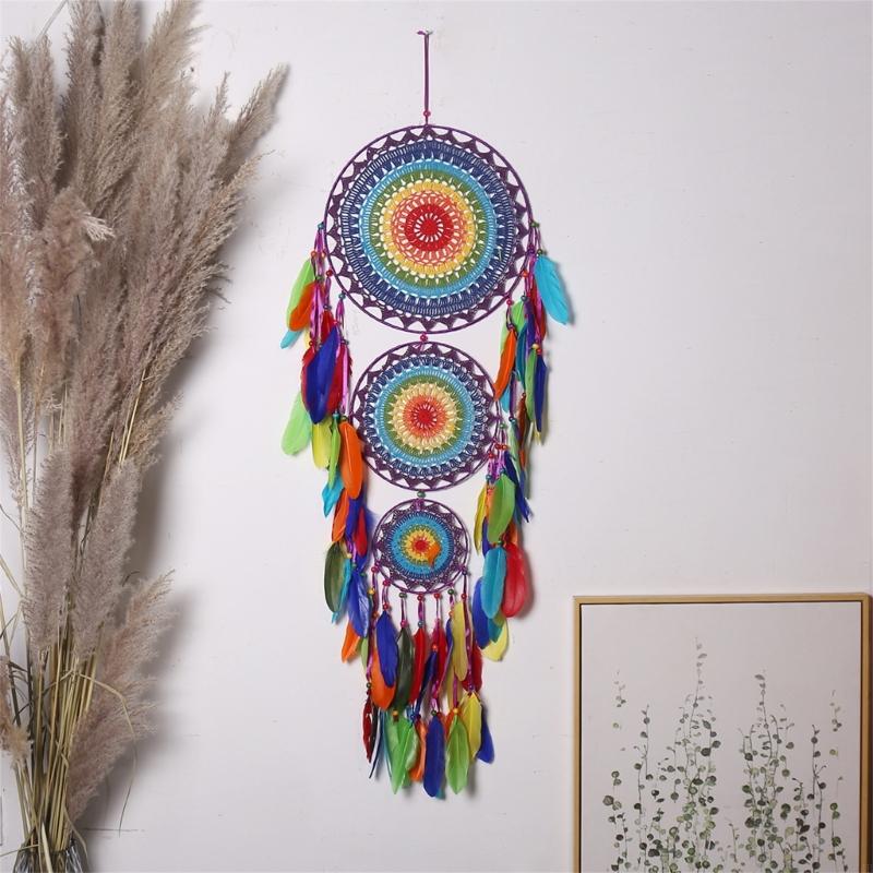 Atrapasueños de plumas de tres - Indian Wedding Supply reseña y precio