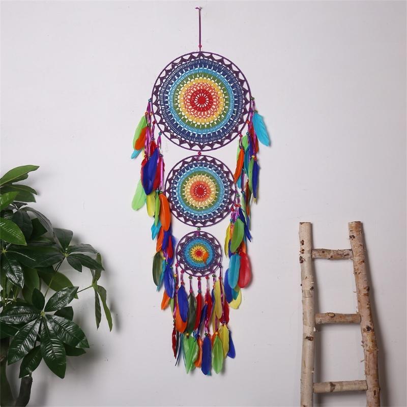 Atrapasueños de plumas de tres - Indian Wedding Supply reseña y precio