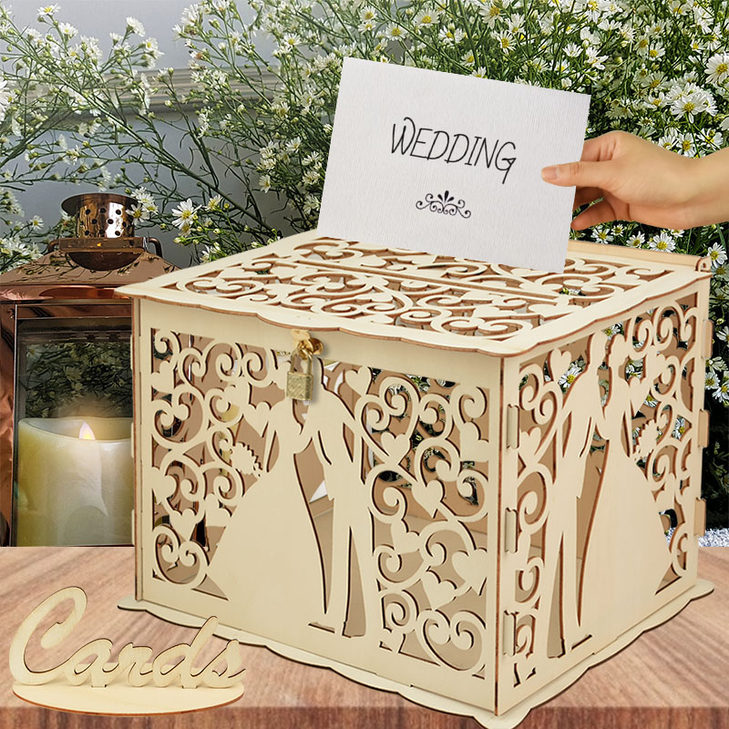 Cajas de tarjetas de madera pa - Wedding Supply Rentals reseña y precio