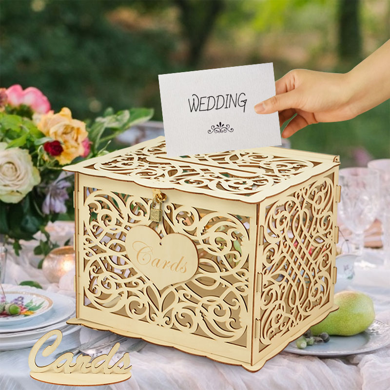 Cajas de tarjetas de madera pa - Wedding Supply Rentals reseña y precio