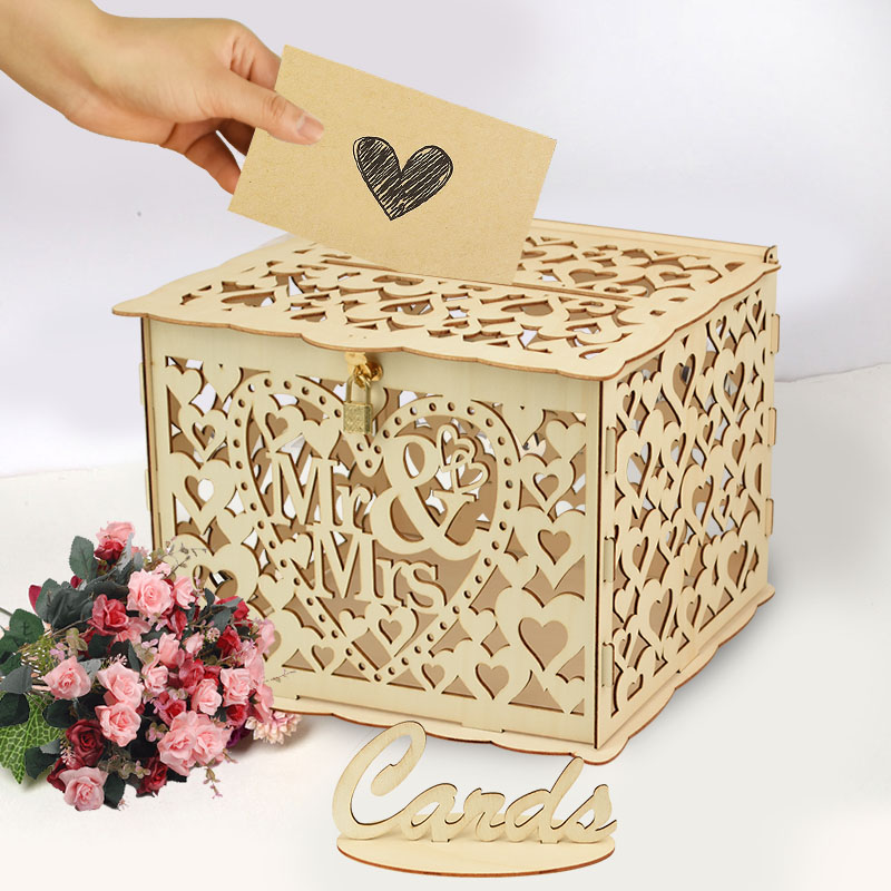 Cajas de tarjetas de madera pa - Wedding Supply Rentals reseña y precio