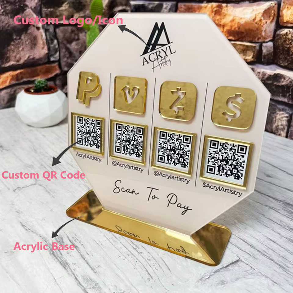 Letrero acrílico con código QR - Wedding Solution reseña y precio