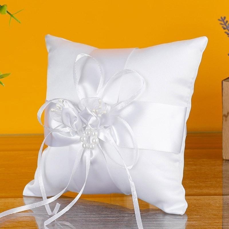 Almohada anillos perlas boda P - Ring Bearer Pillow reseña y precio